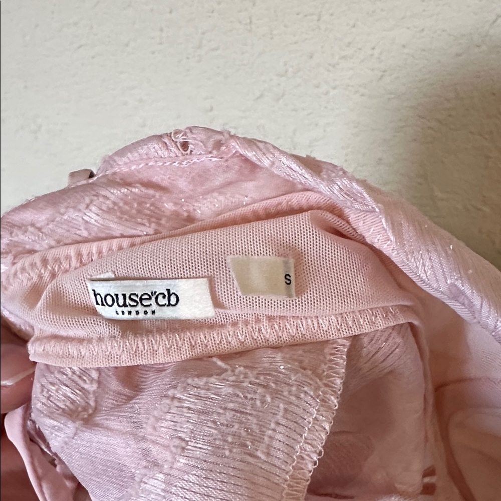 House of Cb 'Seren' Soft Pink Floral Lace‎ Back Maxi Dress NWOT size S A-C - Picture 7 of 13